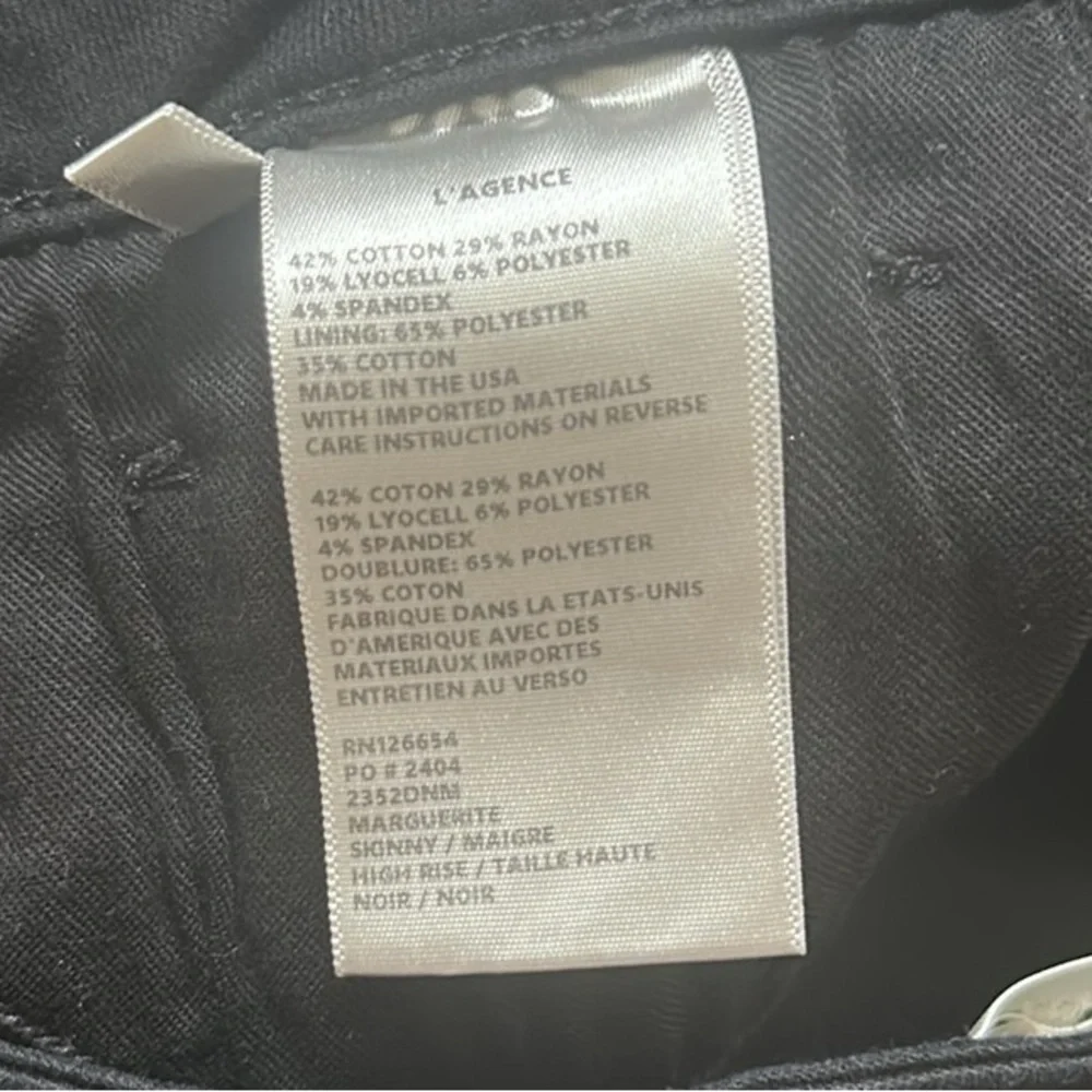 L’AGENCE Marguerite Skinny Jeans 2 Pairs Noir Marino Blue 28 - Picture 8 of 13